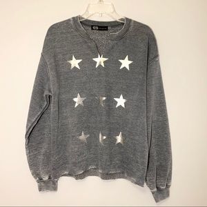 JET by John Eshaya Tops - JET by John Eshaya Stars Sweatshirt in Gray Size S JET by John Eshaya Tops - JET by John Eshaya Stars Sweatshirt in Gray Size S